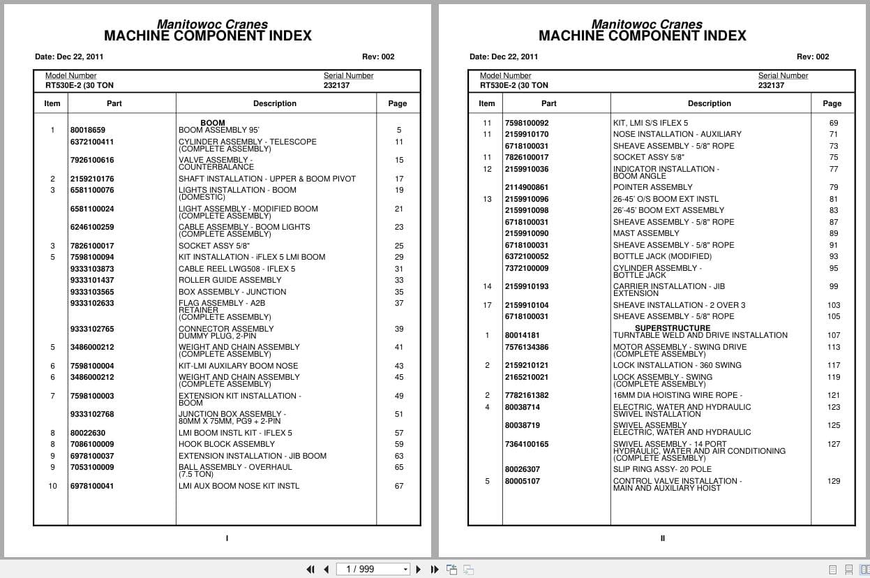 Grove Crane RT530E 2 232137 Parts Manual 2011 (1)