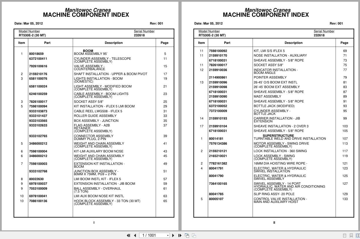 Grove Crane RT530E 2 232618 Parts Manual 2012 (1)