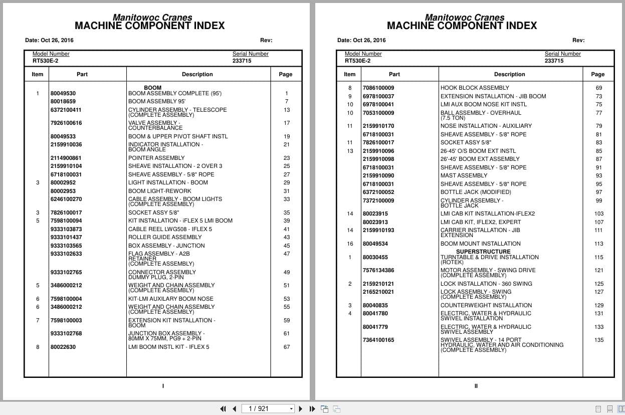 Grove Crane RT530E 2 233715 Parts Manual 2016 (1)
