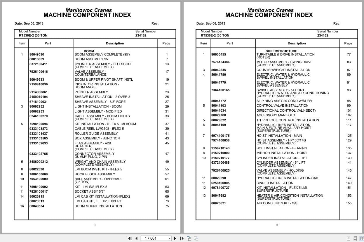 Grove Crane RT530E 2 234162 Parts Manual 2013 (1)