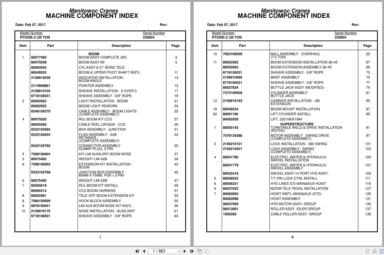Grove Crane RT530E 2 235844 Parts Manual 2017 (1)