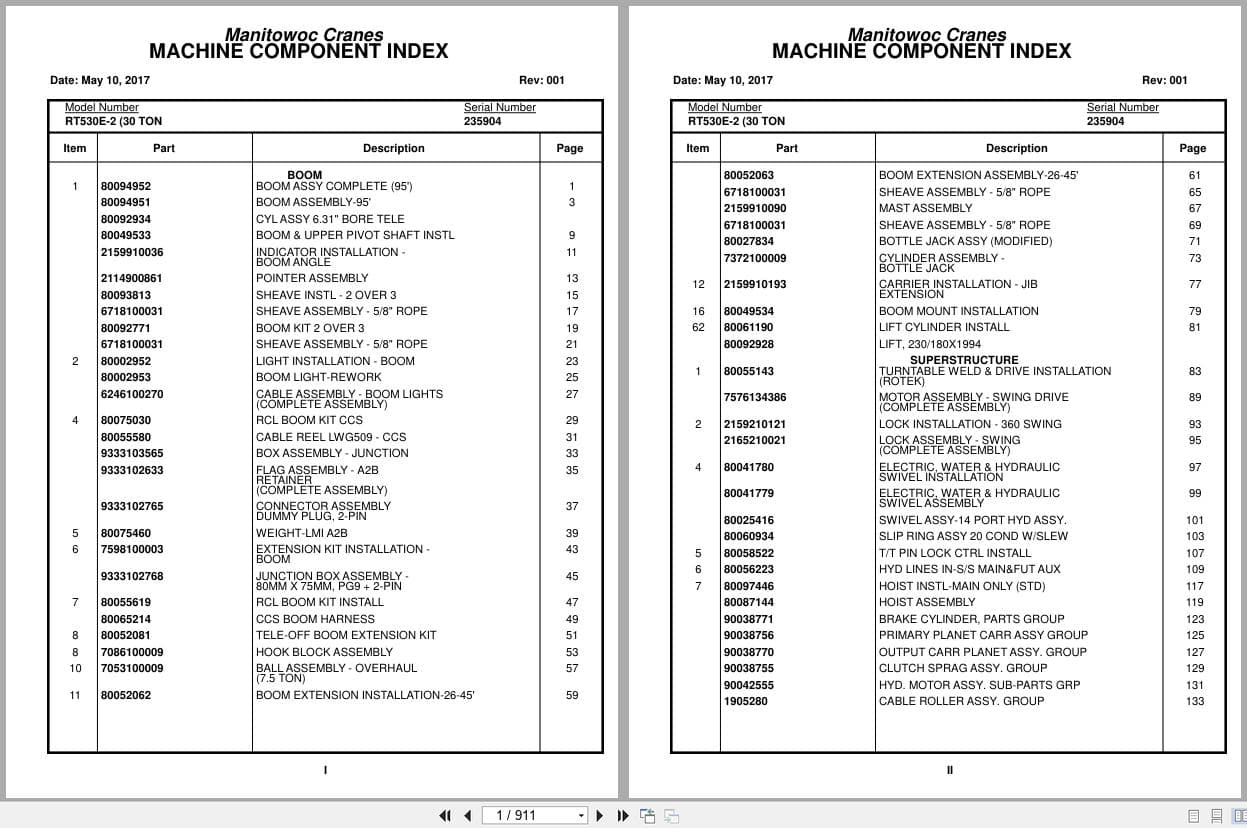 Grove Crane RT530E 2 235904 Parts Manual 2017 (1)