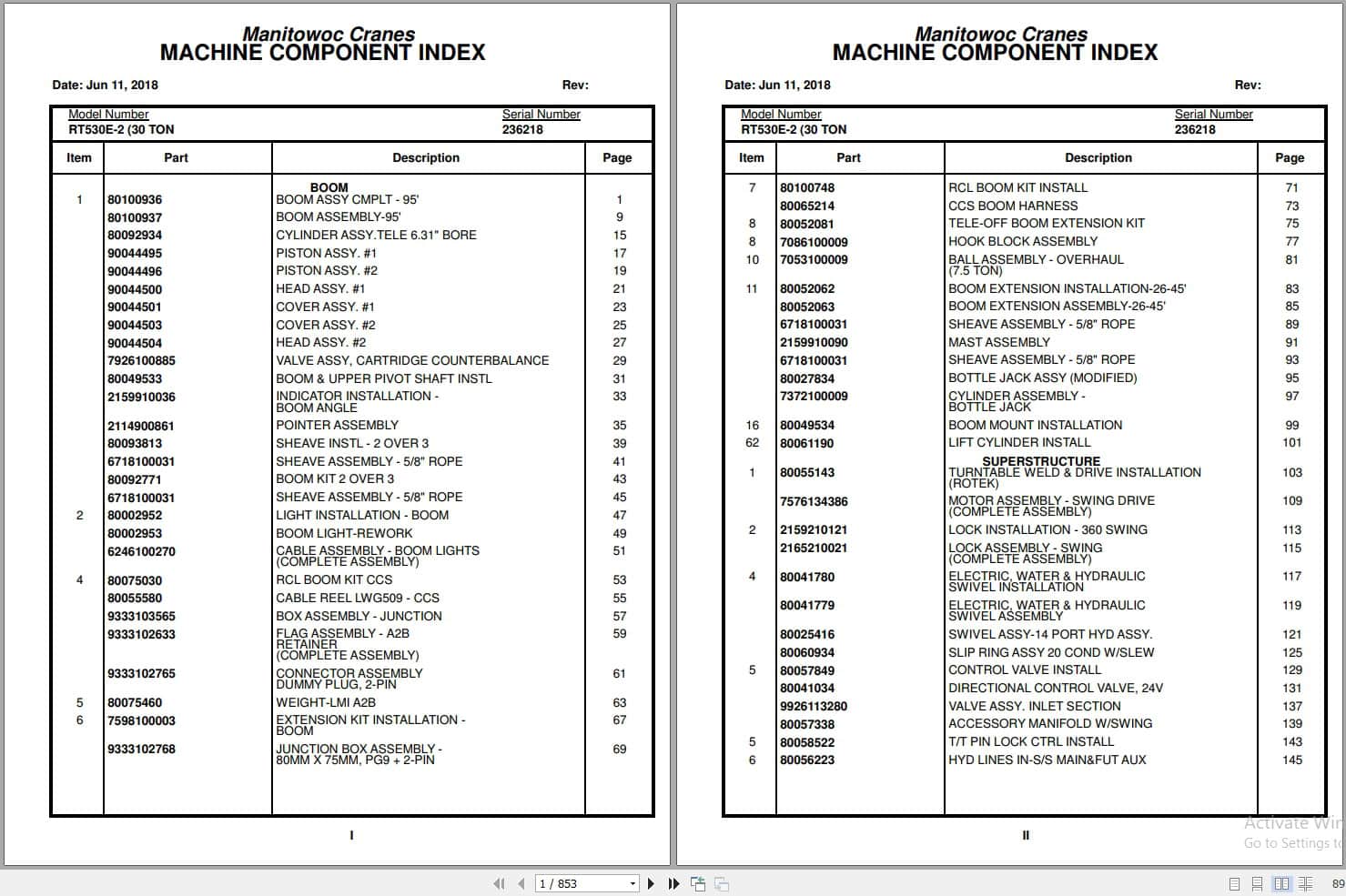 Grove Crane RT530E 2 236218 Parts Manual 2018 (1)
