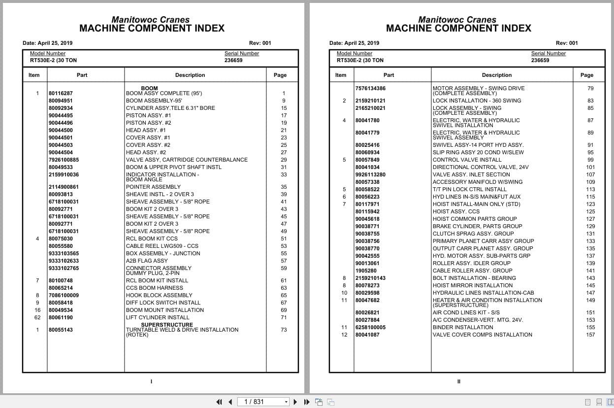Grove Crane RT530E 2 236659 Parts Manual 2019 (1)