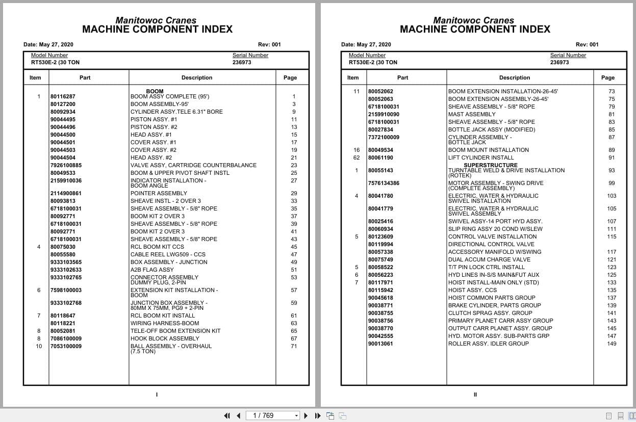 Grove Crane RT530E 2 236973 Parts Manual 2020 (1)