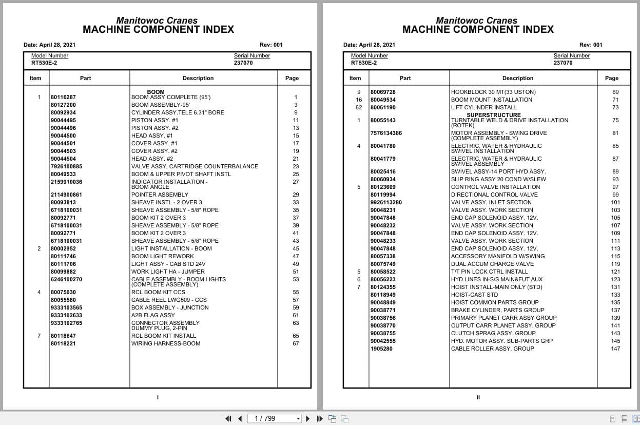 Grove Crane RT530E 2 237070 Parts Manual 2021 (1)