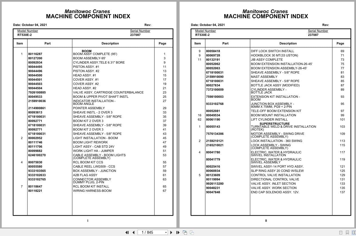 Grove Crane RT530E 2 237087 Parts Manual 2021 (1)