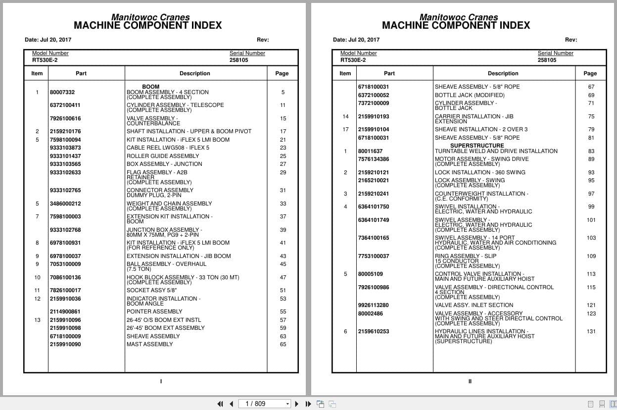 Grove Crane RT530E 2 258105 Parts Manual 2017 (1)