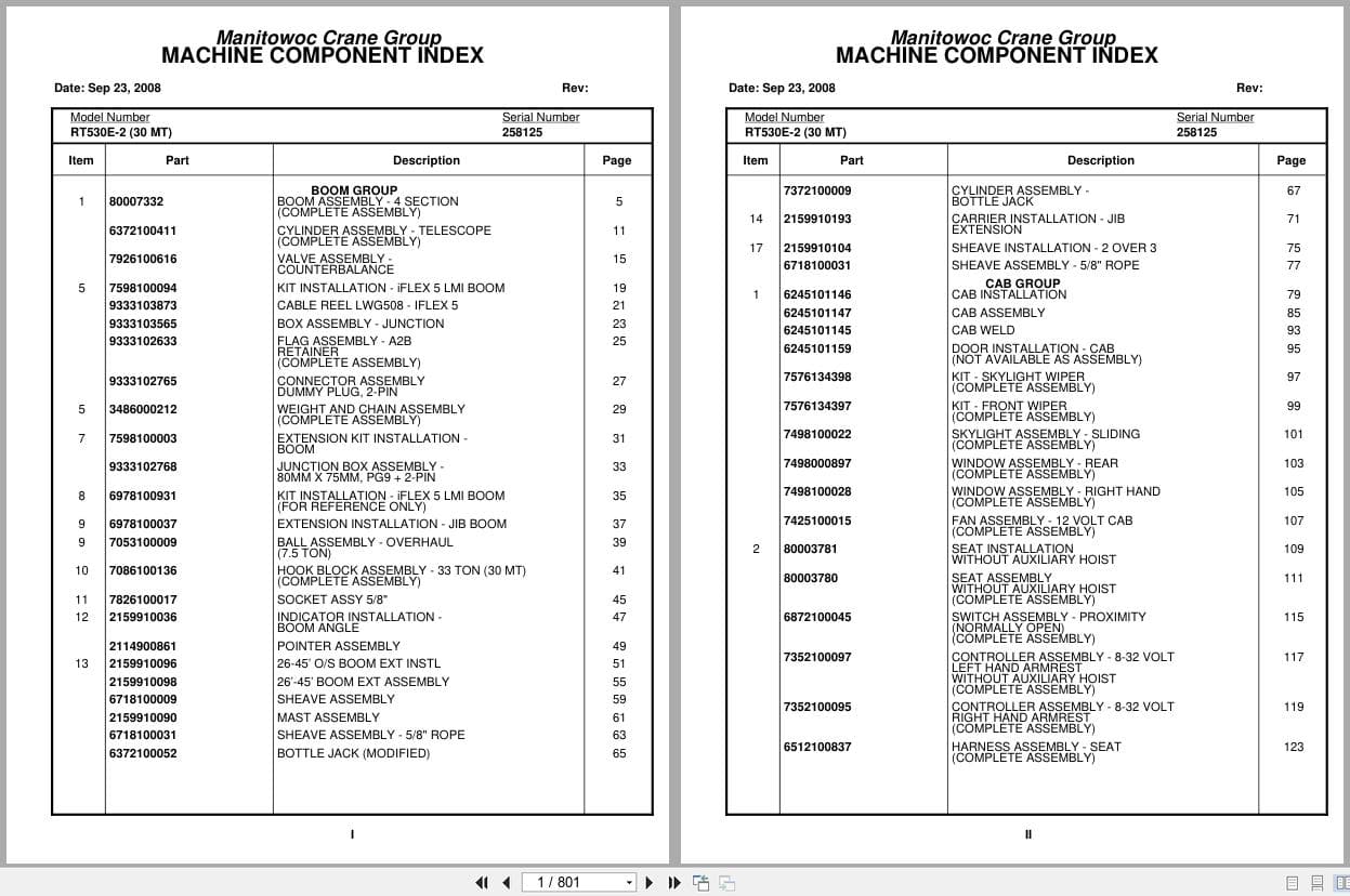 Grove Crane RT530E 2 258125 Parts Manual 2008 (1)