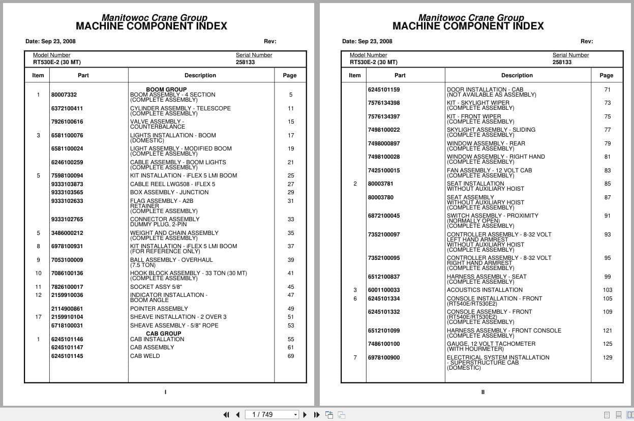 Grove Crane RT530E 2 258133 Parts Manual 2008 (1)