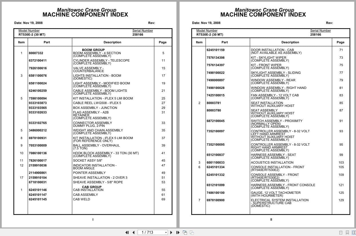 Grove Crane RT530E 2 258166 Parts Manual 2008 (1)