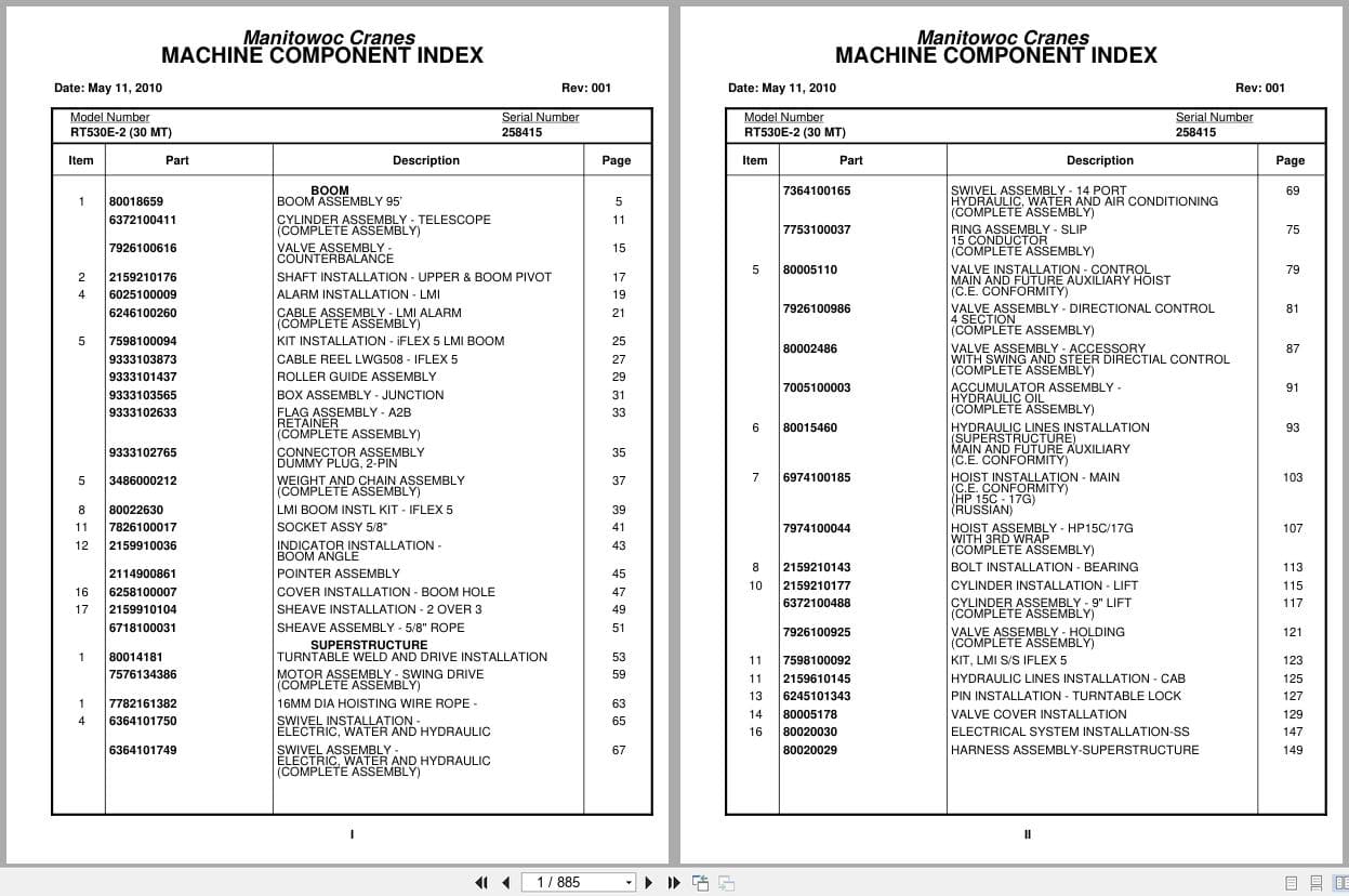 Grove Crane RT530E 2 258415 Parts Manual 2010 (1)