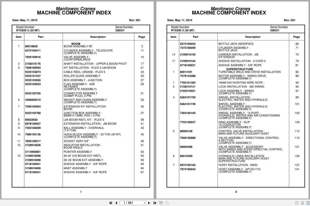 Grove Crane RT530E 2 258424 Parts Manual 2010 (1)