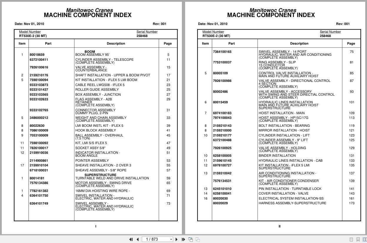 Grove Crane RT530E 2 258468 Parts Manual 2010 (1)