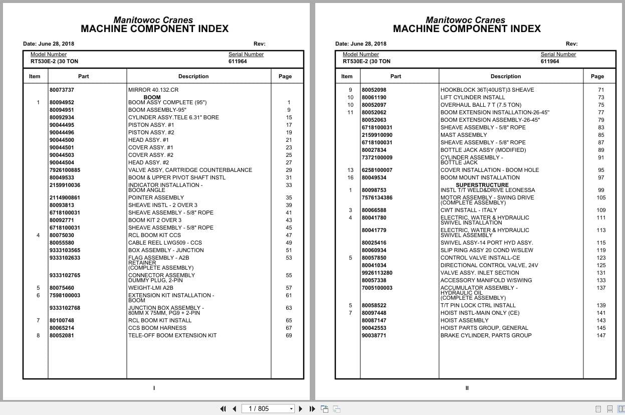 Grove Crane RT530E 2 611964 Parts Manual 2018 (1)