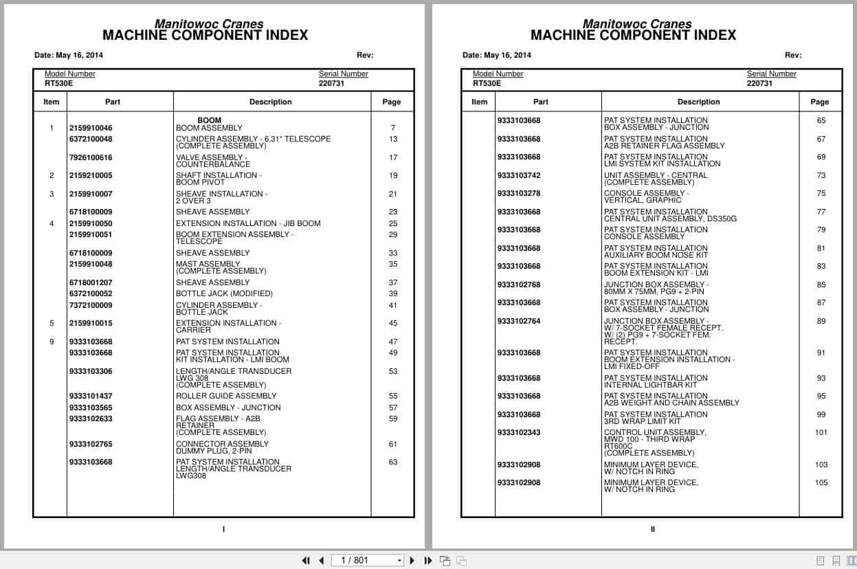Grove Crane RT530E 220731 Parts Manual 2014 (1)