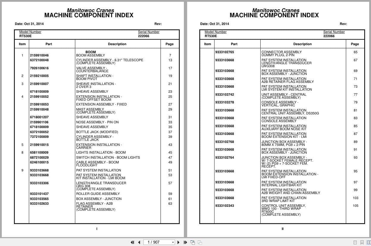 Grove Crane RT530E 222066 Parts Manual 2014 (1)
