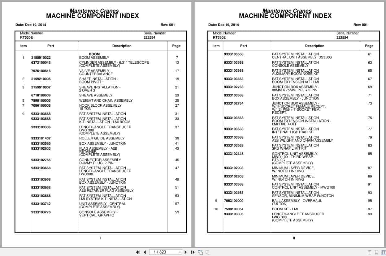 Grove Crane RT530E 222554 Parts Manual 2014 (1)