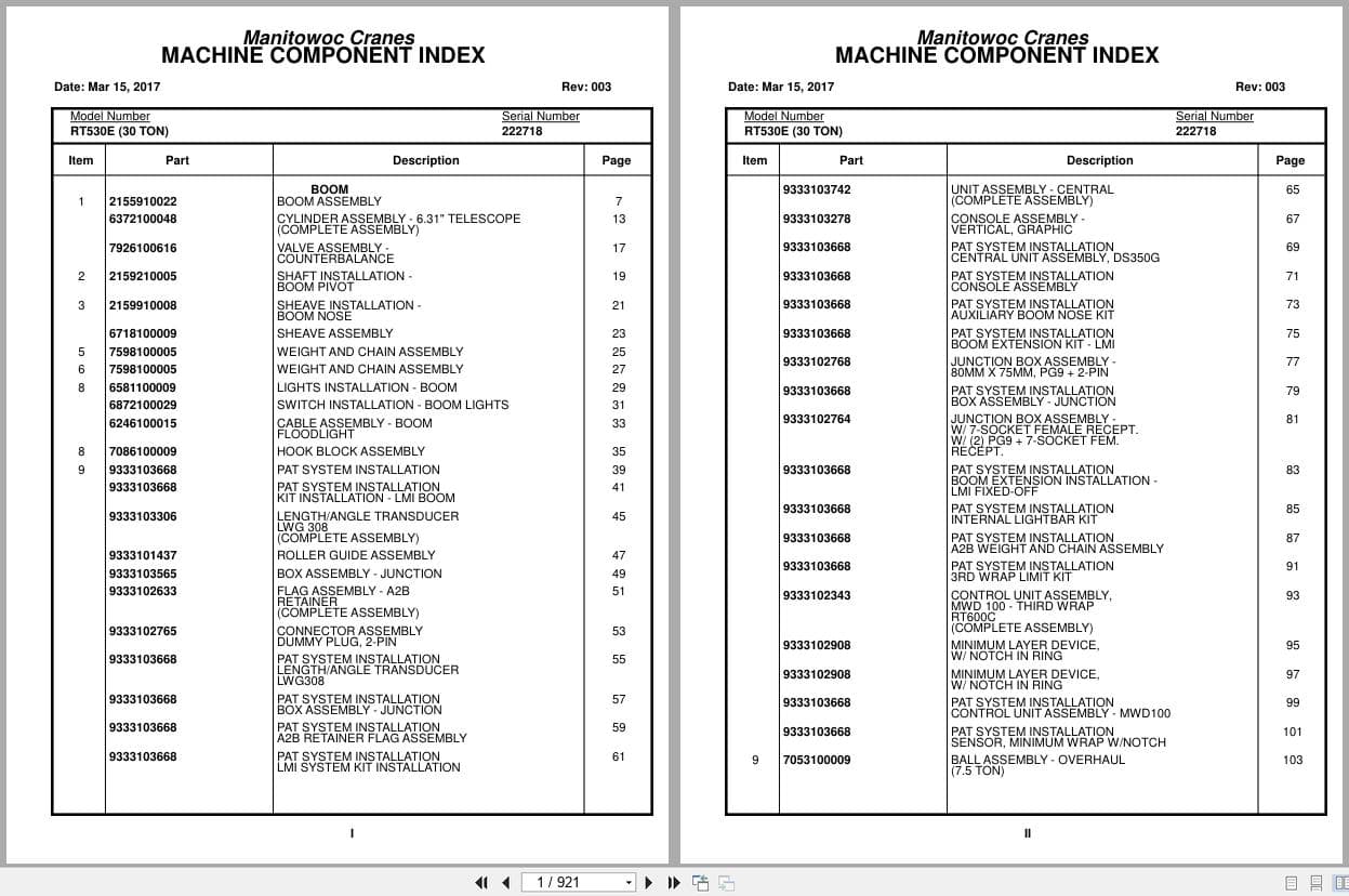 Grove Crane RT530E 222718 Parts Manual 2017 (1)