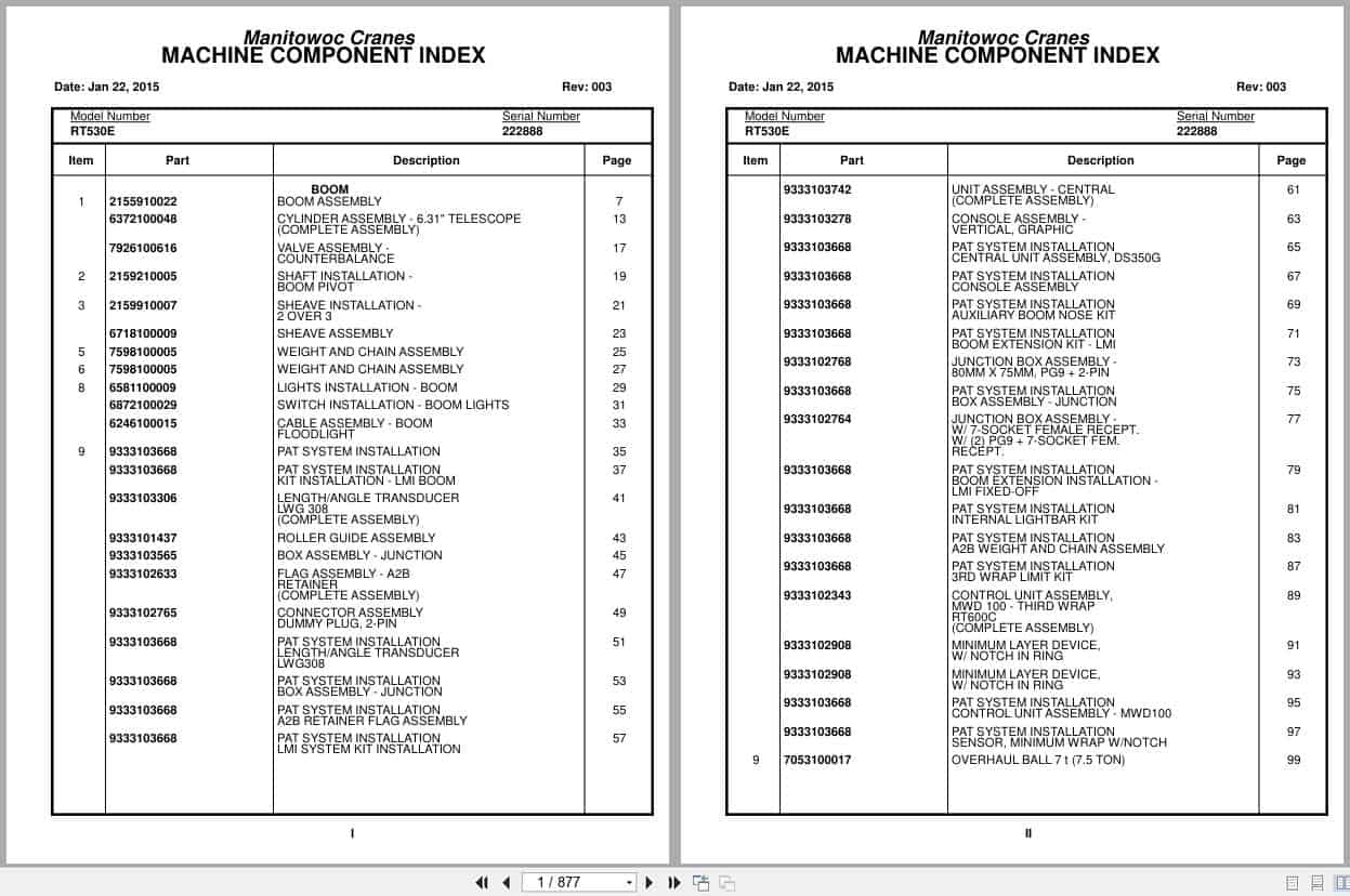 Grove Crane RT530E 222888 Parts Manual 2015 (1)