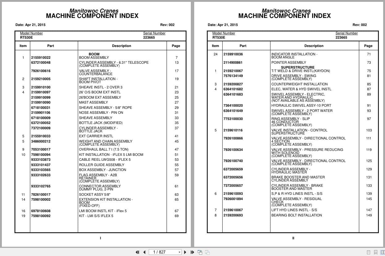 Grove Crane RT530E 223665 Parts Manual 2015 (1)