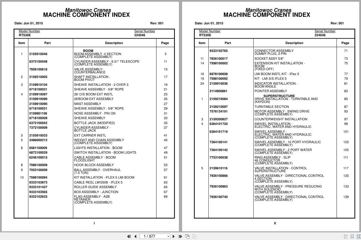 Grove Crane RT530E 224046 Parts Manual 2015 (1)
