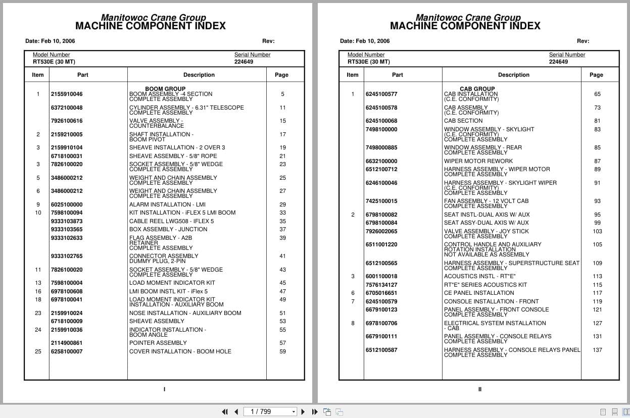 Grove Crane RT530E 224649 Parts Manual 2006 (1)