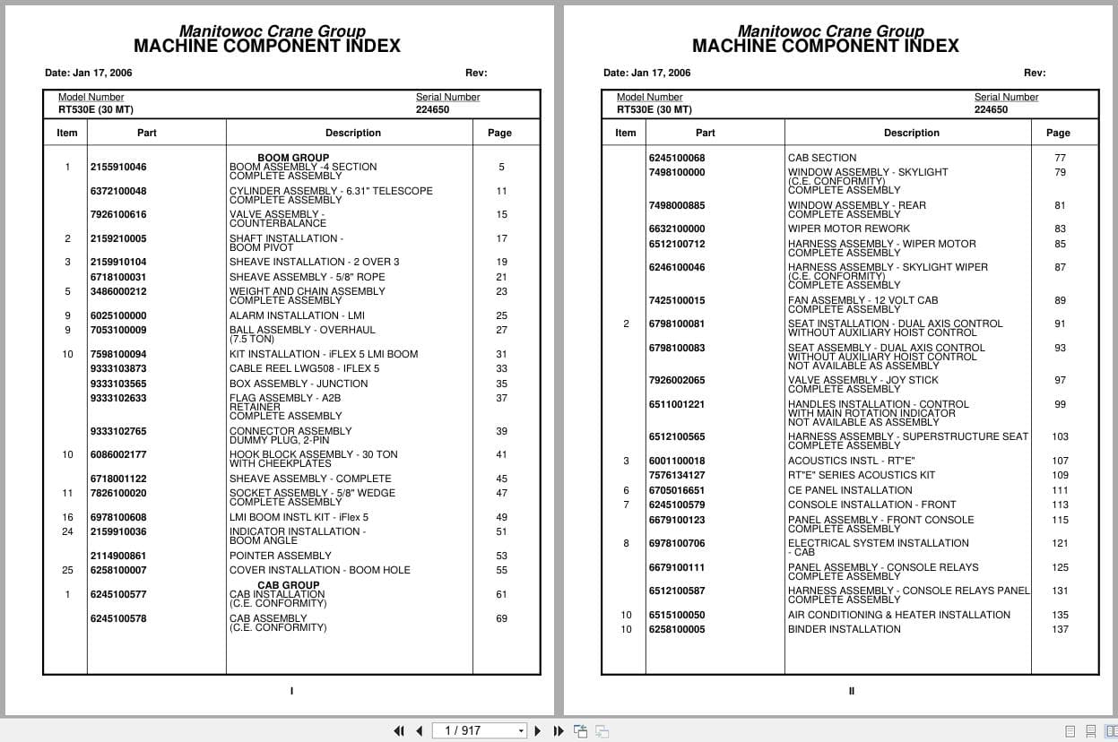 Grove Crane RT530E 224650 Parts Manual 2006 (1)