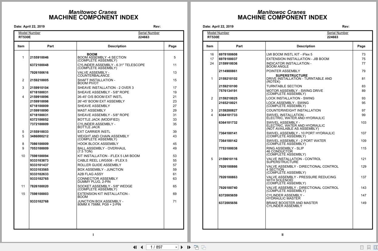 Grove Crane RT530E 224663 Parts Manual 2019 (1)