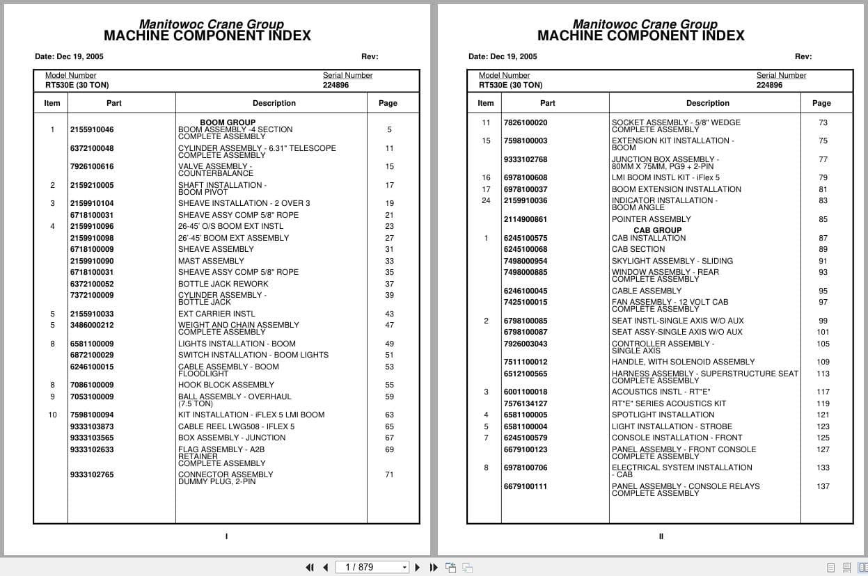 Grove Crane RT530E 224896 Parts Manual 2005 (1)