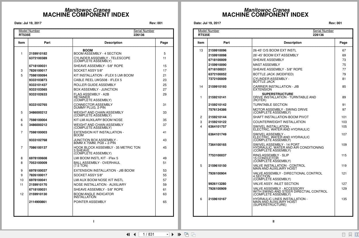 Grove Crane RT535E 226136 Parts Manual 2017 (1)