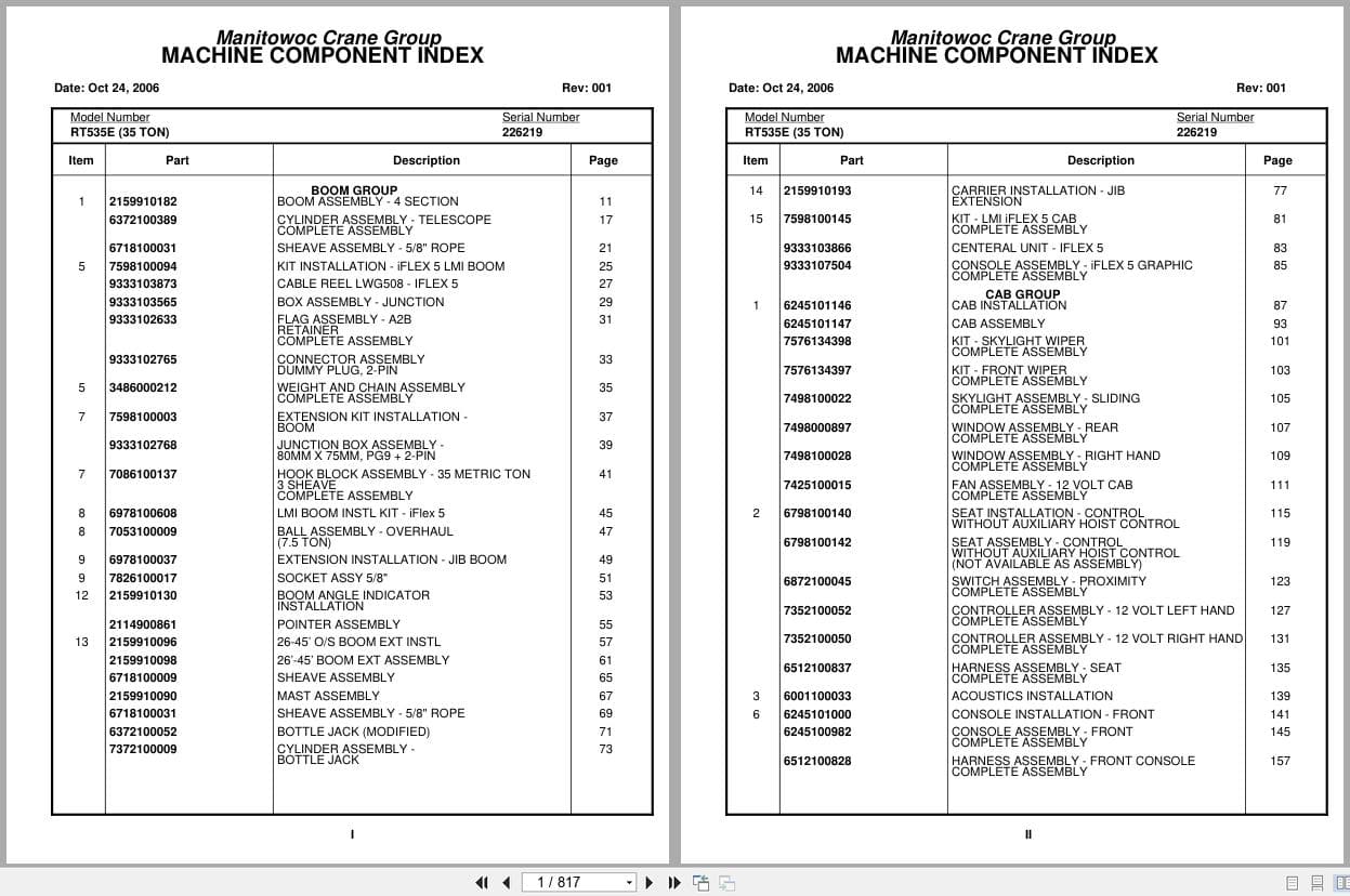 Grove Crane RT535E 226219 Parts Manual 2006 (1)