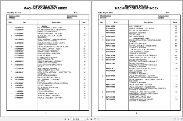 Grove Crane RT535E 226262 Parts Manual 2022 (1)