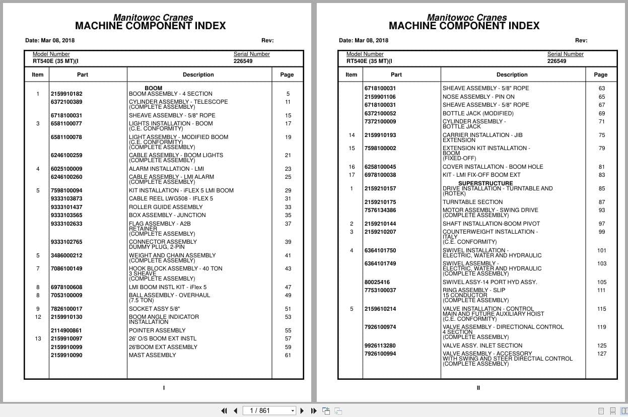 Grove Crane RT540E 226549 Parts Manual 2018 (1)