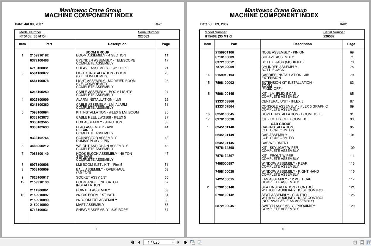 Grove Crane RT540E 226562 Parts Manual 2007 (1)