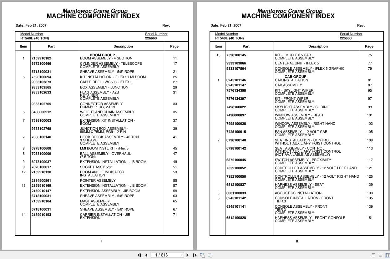 Grove Crane RT540E 226660 Parts Manual 2007 (1)