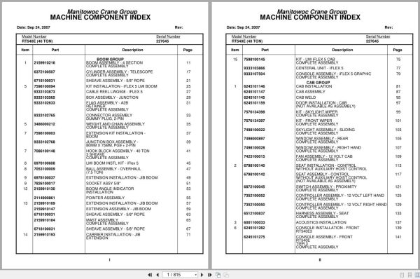 Grove Crane RT540E 227645 Parts Manual 2007 (1)