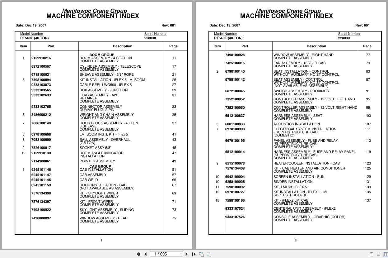 Grove Crane RT540E 228030 Parts Manual 2007 (1)