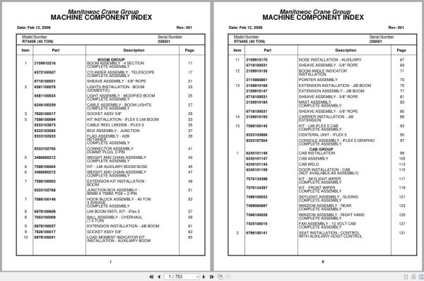 Grove Crane RT540E 228501 Parts Manual 2008 (1)