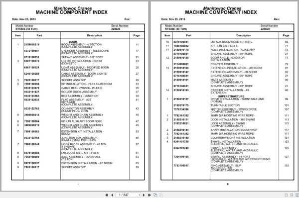 Grove Crane RT540E 228629 Parts Manual 2013 (1)