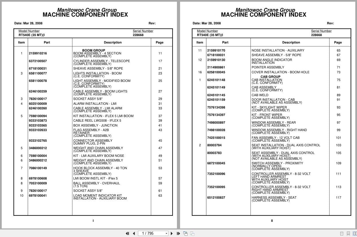 Grove Crane RT540E 228668 Parts Manual 2008 (1)