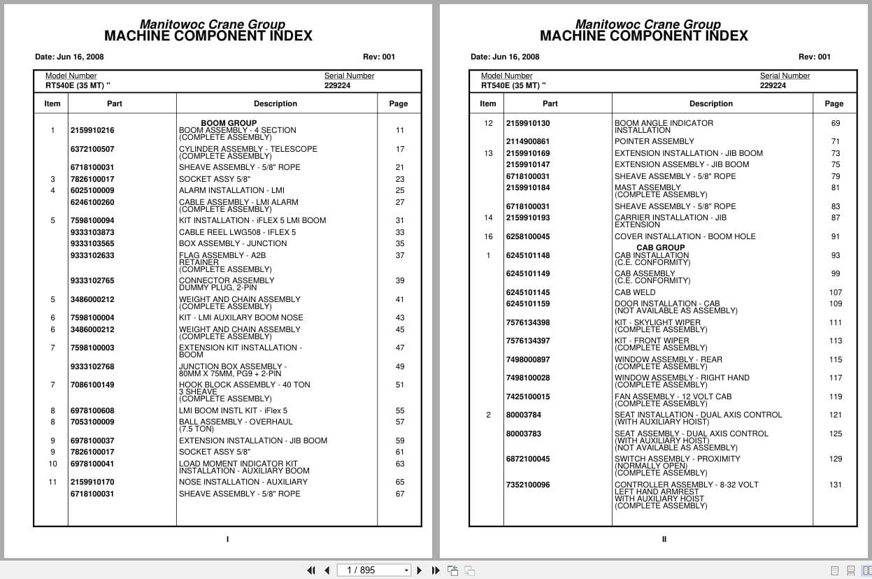 Grove Crane RT540E 229224 Parts Manual 2008 (1)
