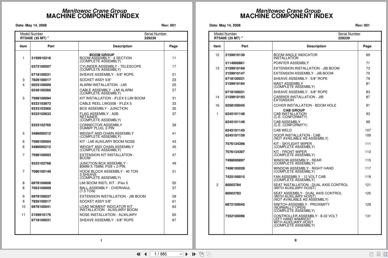 Grove Crane RT540E 229239 Parts Manual 2008 (1)