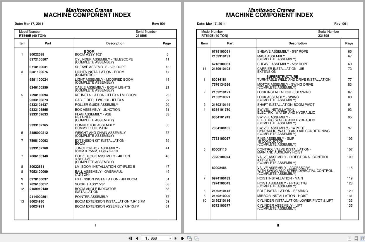 Grove Crane RT540E 231595 Parts Manual 2011 (1)