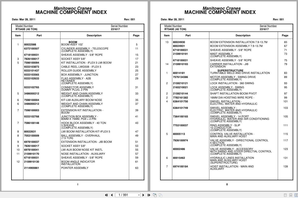 Grove Crane RT540E 231617 Parts Manual 2011 (1)