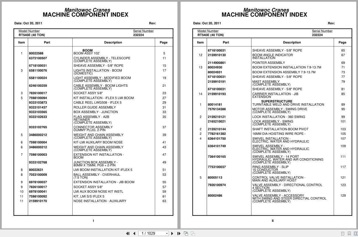 Grove Crane RT540E 232224 Parts Manual 2011 (1)
