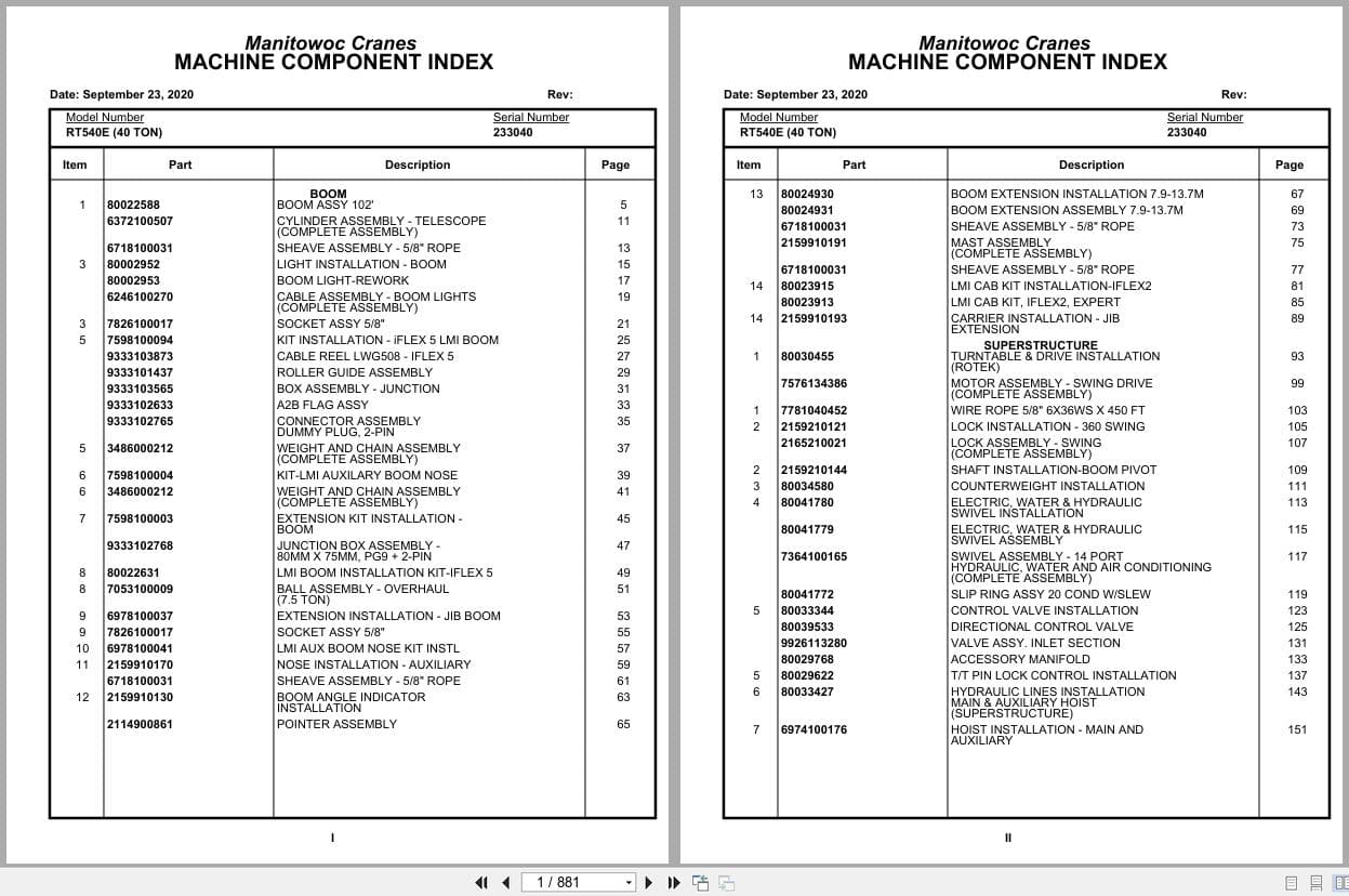 Grove Crane RT540E 233040 Parts Manual 2020 (1)
