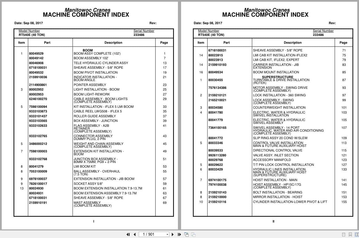Grove Crane RT540E 233486 Parts Manual 2017 (1)