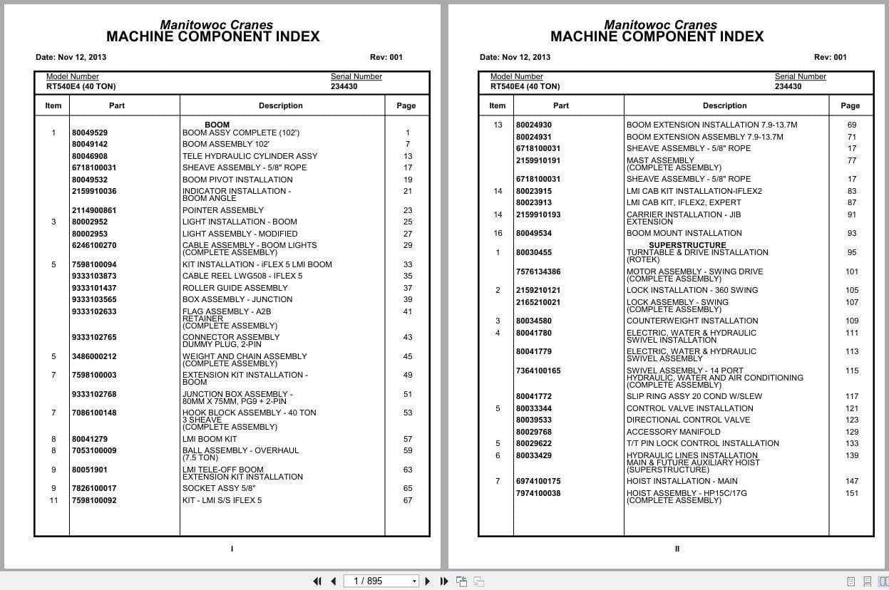 Grove Crane RT540E 234430 Parts Manual 2013 (1)