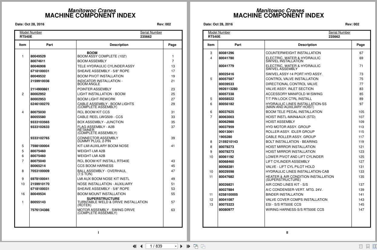 Grove Crane RT540E 235662 Parts Manual 2016 (1)